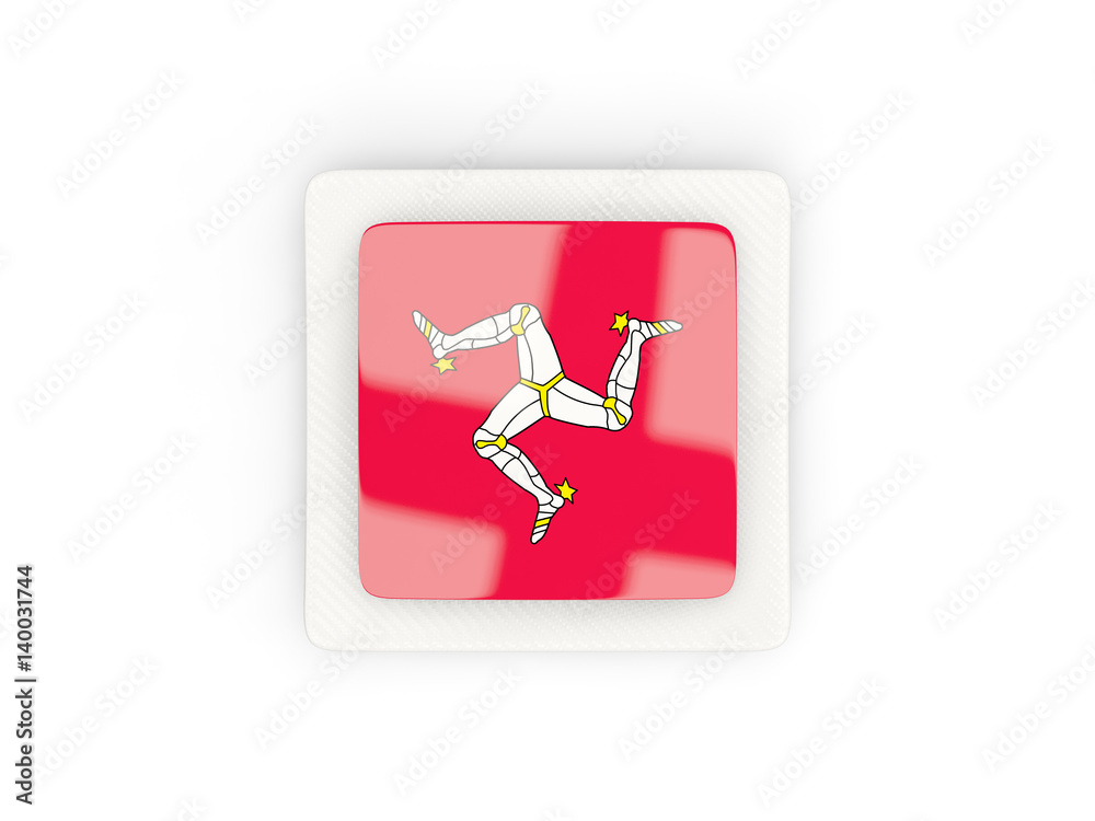 Square carbon icon with flag of isle of man Square carbon icon with flag of isle of man