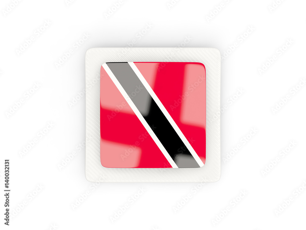Square carbon icon with flag of trinidad and tobago Square carbon icon with flag of trinidad and tobago