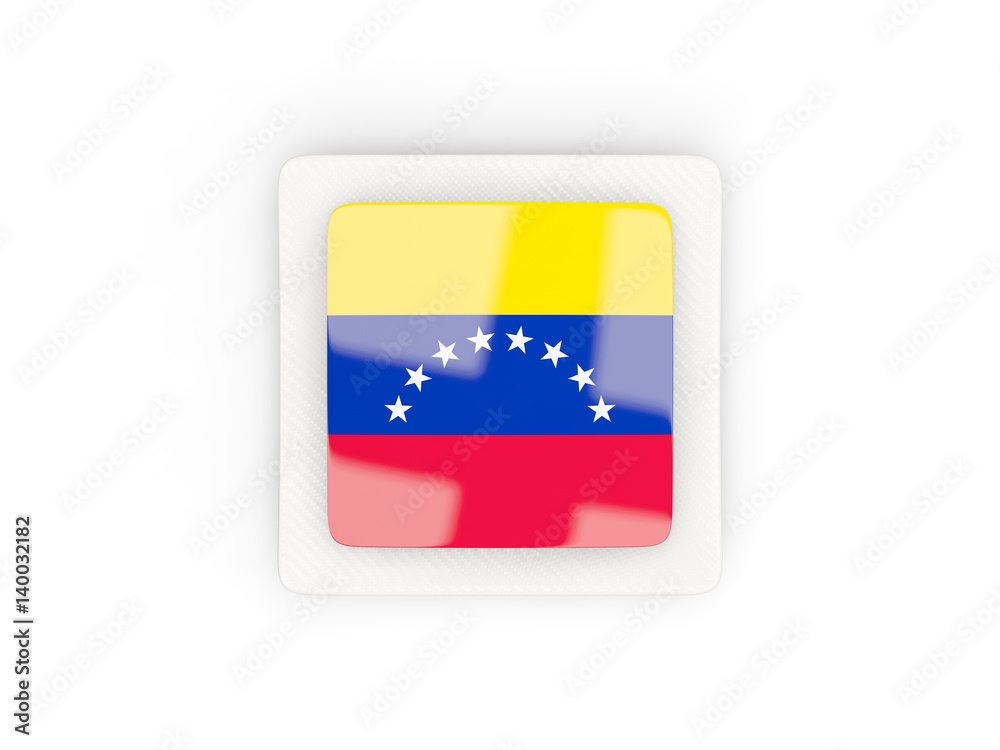 Square carbon icon with flag of venezuela Square carbon icon with flag of venezuela