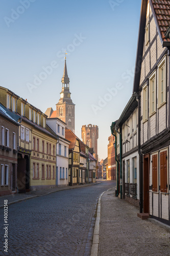 Stephanskirche und Hünerdorfer Turm in Tangermünde, Sachsen Anhalt