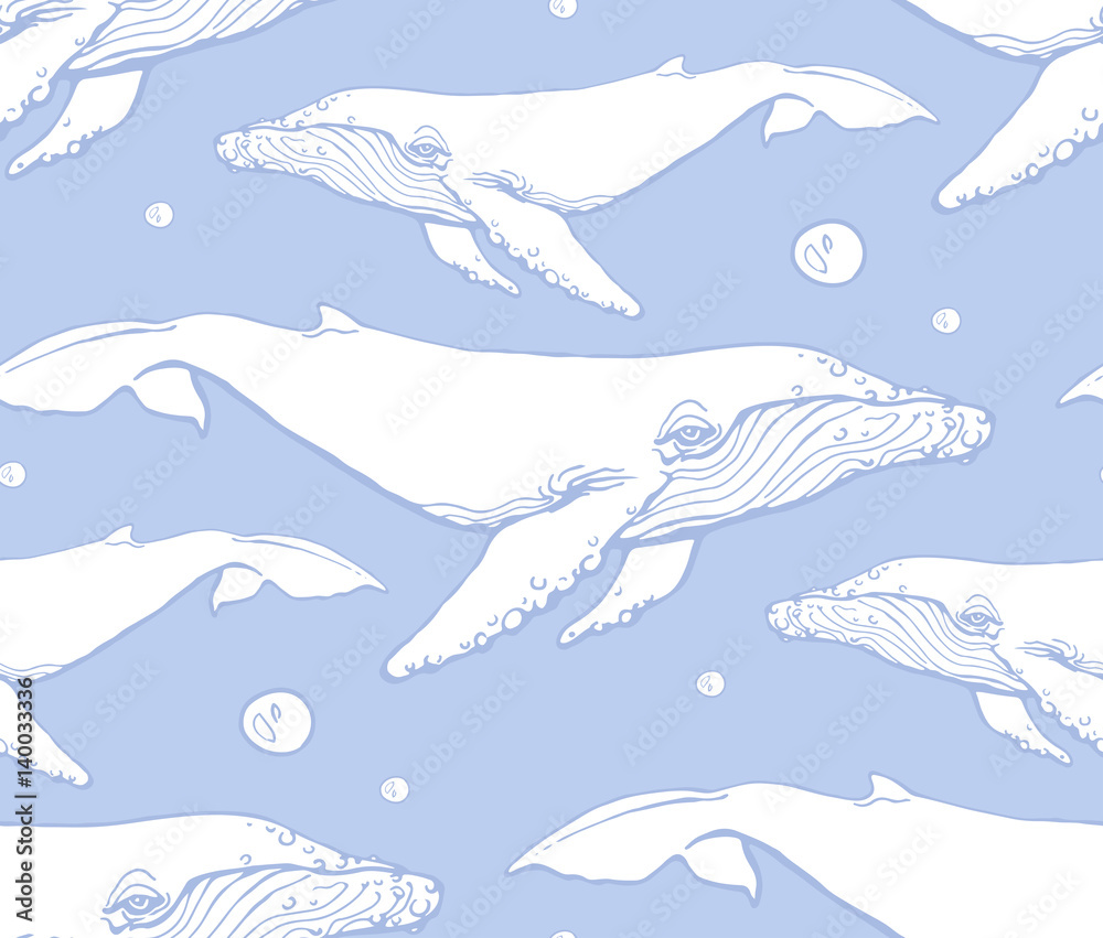 Obraz premium seamless pattern with humpback