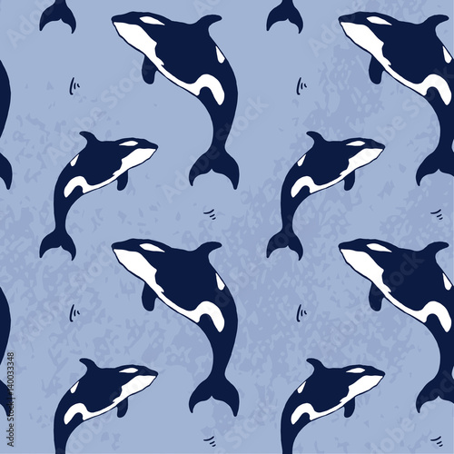 killer whale pattern on colored background