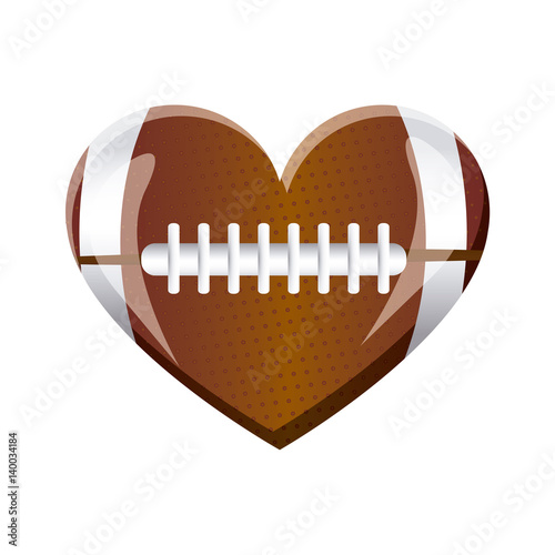 white background of heart with texture of football ball vector illustration