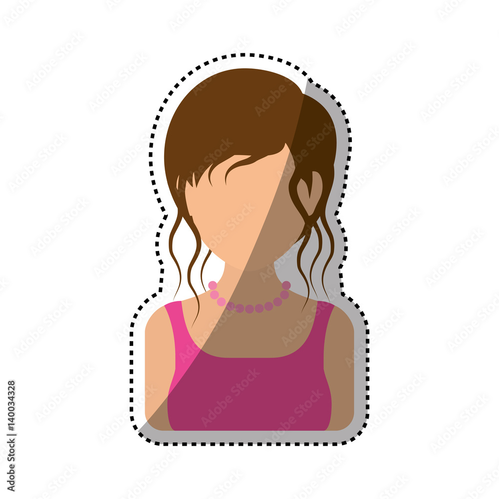 Women faceless profile icon icon vector illustration graphic design Women faceless profile icon icon vector illustration graphic design
