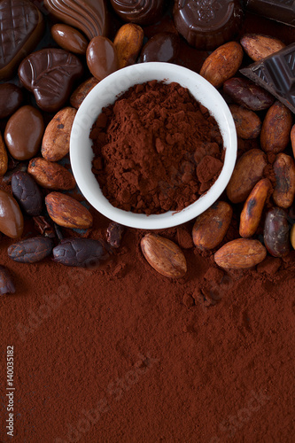 cocoa powder in a white bowl