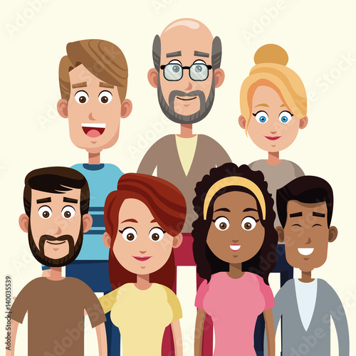 group people members family vector illustration eps 10