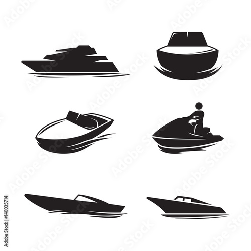 Boat icons set photo