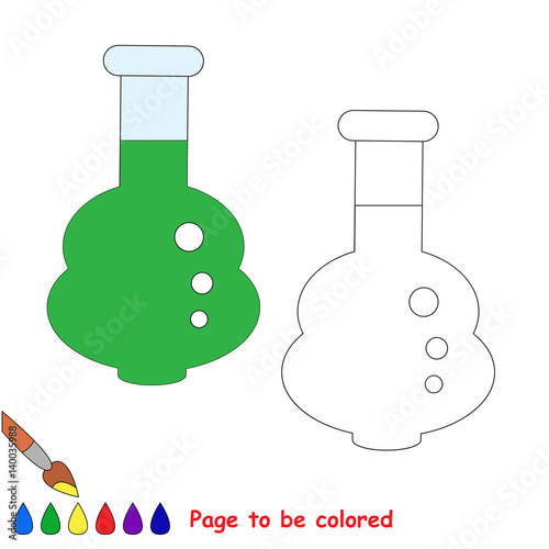 Page to be colored, simple education game for kids.
