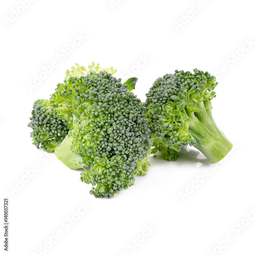 Fresh broccoli isolated on white background.