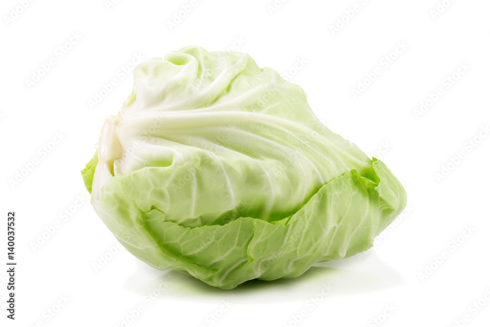 Green cabbage isolated on white background. Green cabbage isolated on white background.