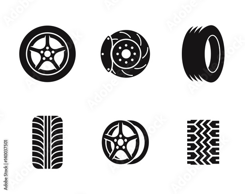 Tire icons set
