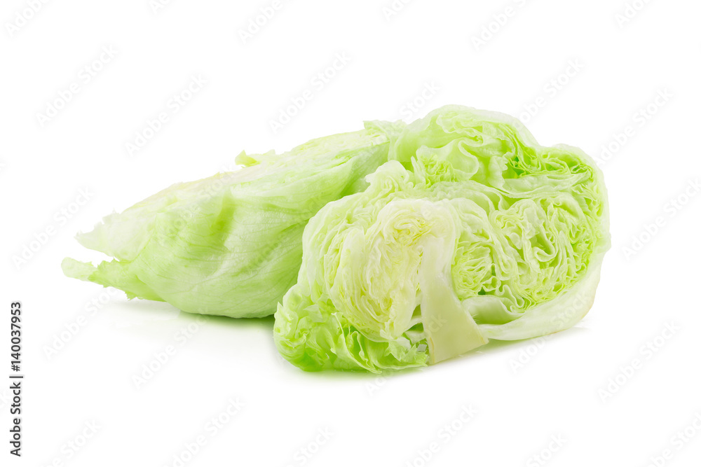 Crisphead lettuce isolated on the white background. Crisphead lettuce isolated on the white background.
