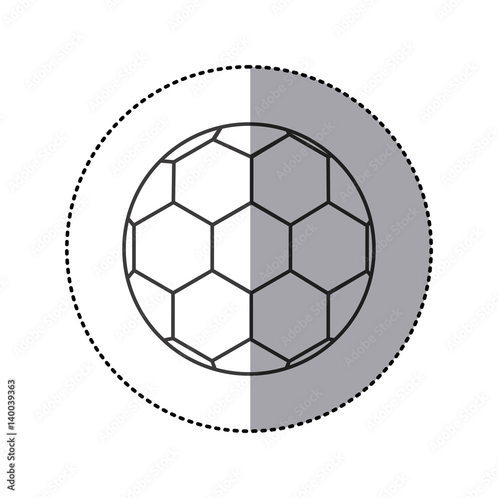 Fototapeta premium grayscale sticker with soccer ball vector illustration