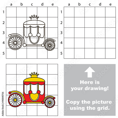 Copy the image using grid, the simple educational kid game.