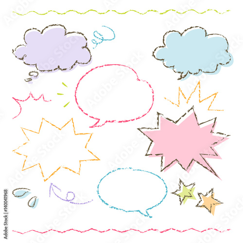 colorful hand drawn speech balloon illustration