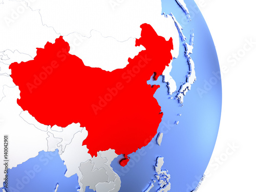 China on elegant modern 3D globe