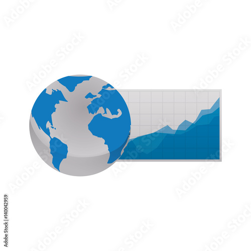 World economy growing icon vector illustration graphic design
