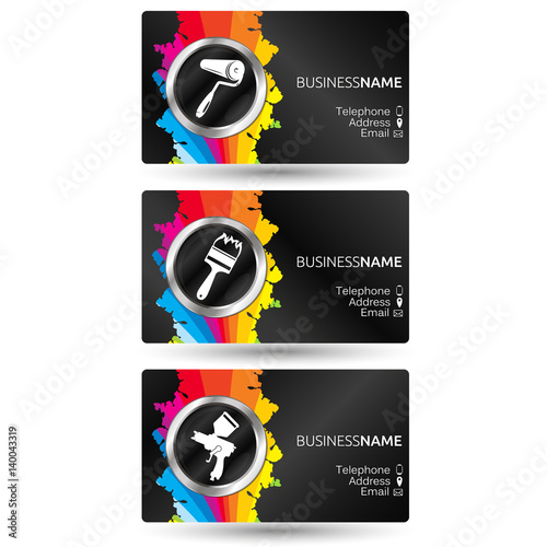Business card painting set