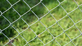 Rabitz on a background of green grass, fence, texture, background, building material 