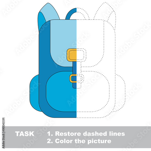Half tracing game to be colored, vector trace game for kids.