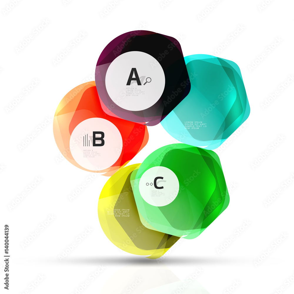 Shiny style modern geometrical hexagons web boxes Shiny style modern geometrical hexagons web boxes