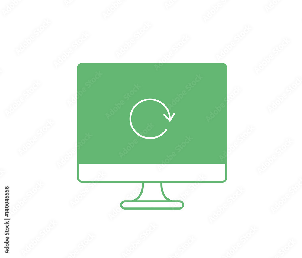 Vector icon computer. The upgrade system. Program updates Vector icon computer. The upgrade system. Program updates
