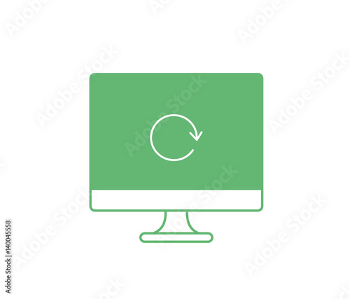 Vector icon computer. The upgrade system. Program updates