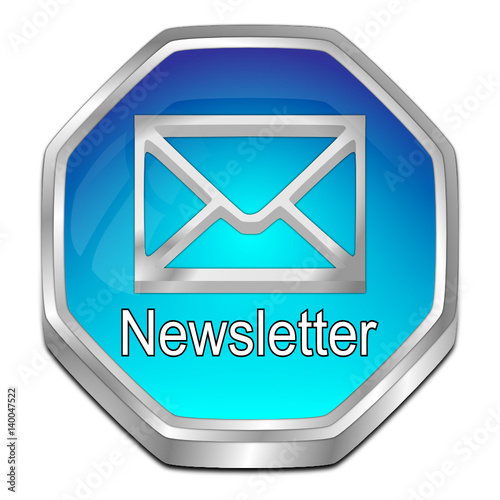 Newsletter Button - 3D illustration
