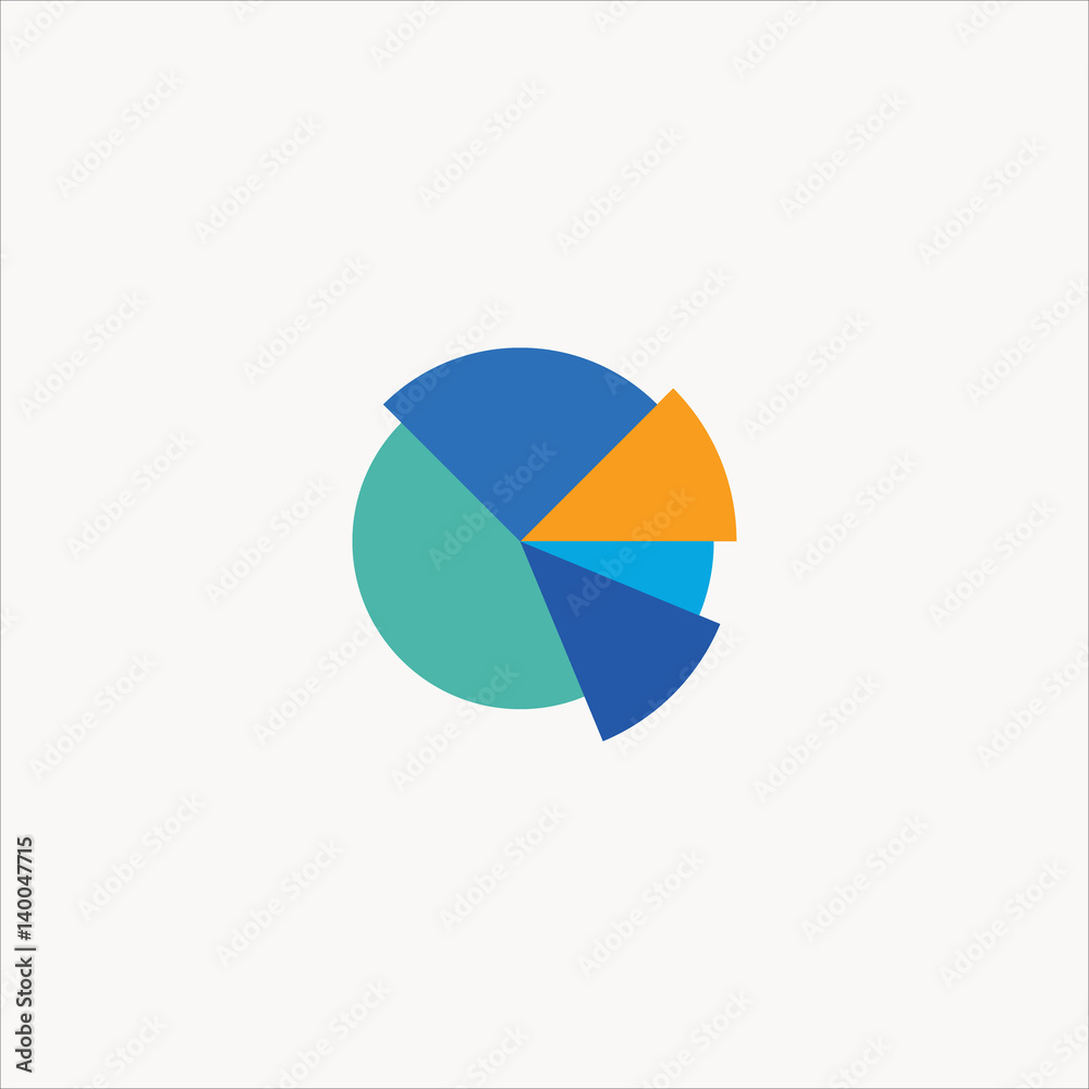 Fototapeta premium pie chart icon flat design