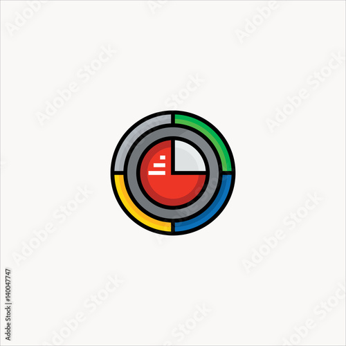 pie chart icon flat design