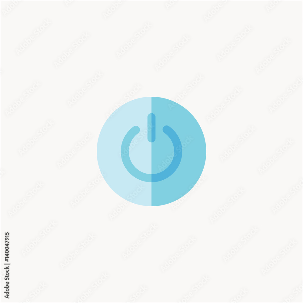 Power sign icon. Flat design style. Power sign icon. Flat design style.