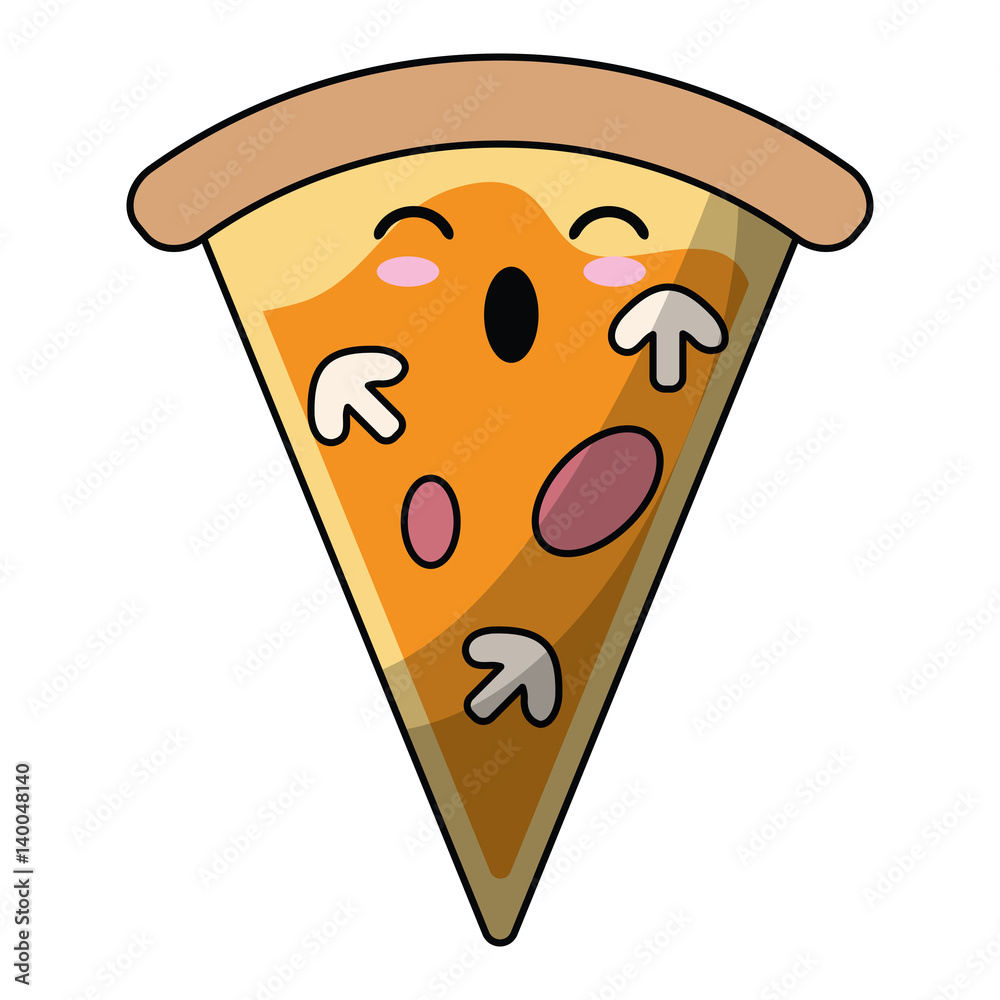 kawaii tasty pizza slice icon vector illustration eps 10 kawaii tasty pizza slice icon vector illustration eps 10