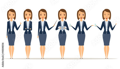 Set of businesswoman poses