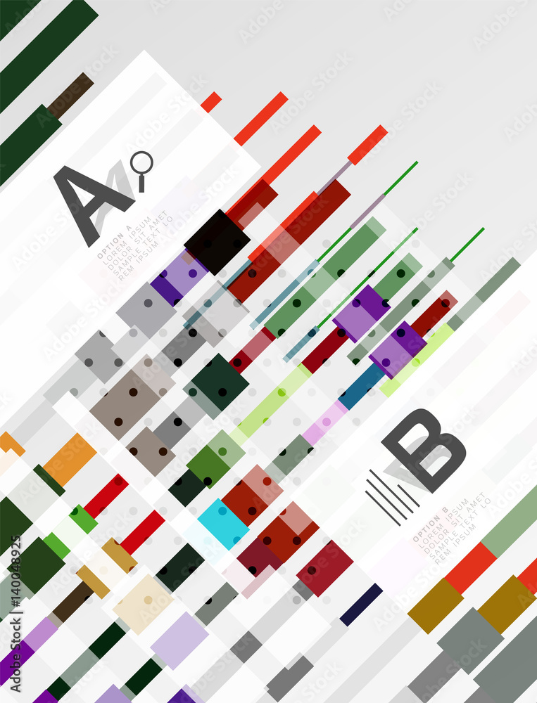 Colorful lines, rectangles and stripes with option infographics Colorful lines, rectangles and stripes with option infographics