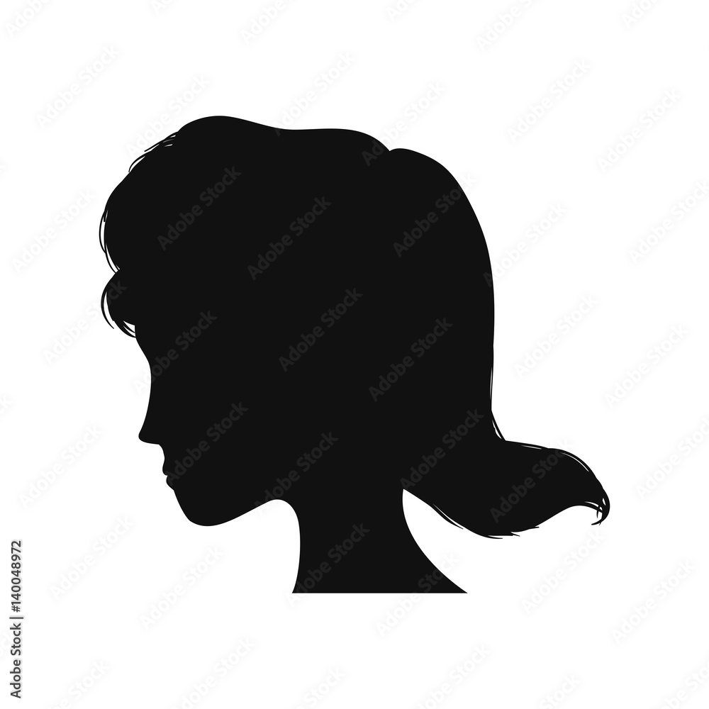 Woman head silhouette icon vector illustration graphic design Woman head silhouette icon vector illustration graphic design