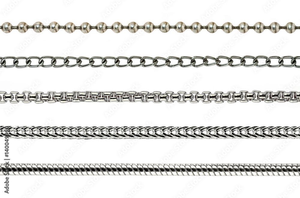 Collection of silver chains