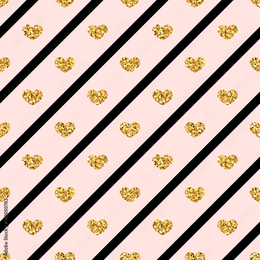 Pink And Gold Striped Wallpaper