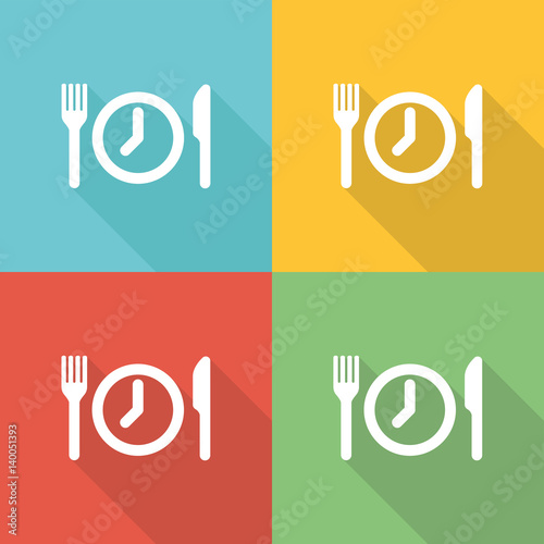 Meal Breaks Flat Icon Concept
