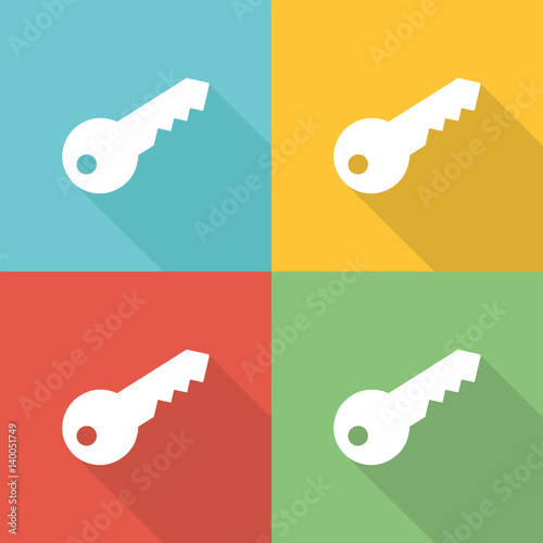 Key Flat Icon Concept