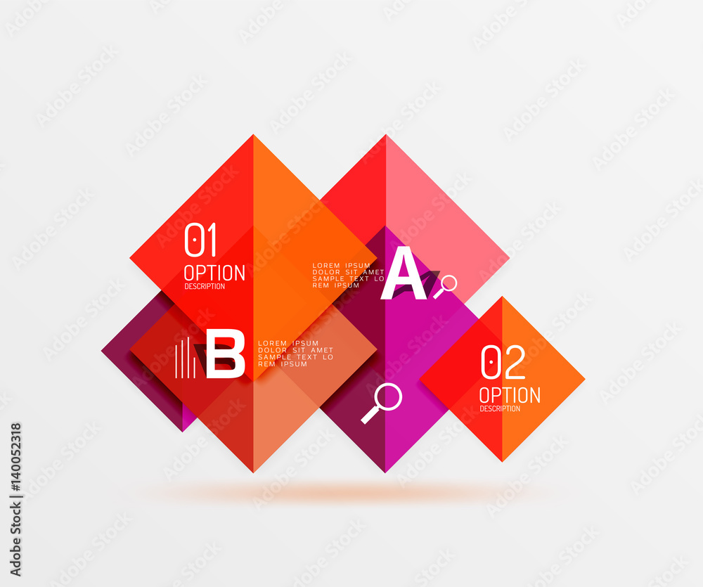 Glossy squares with text, abstract geometric design concept Glossy squares with text, abstract geometric design concept