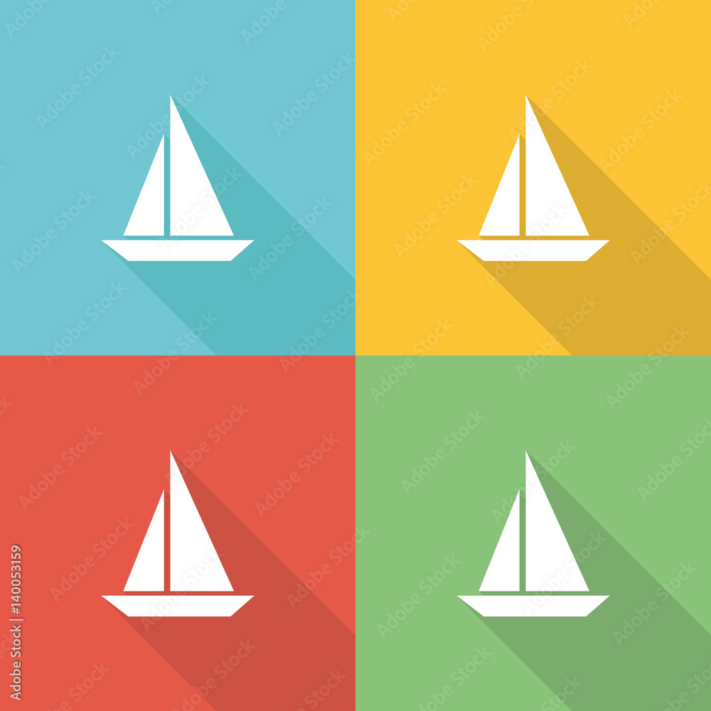 Boat Trip Flat Icon Concept