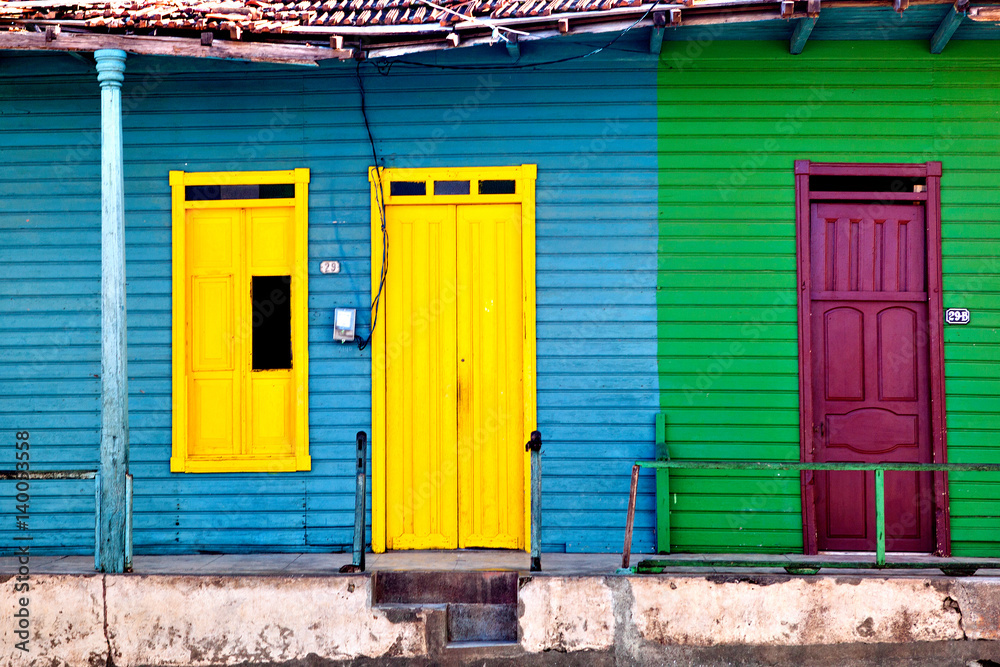 Old colorful houses in Baracoa, Cuba Old colorful houses in Baracoa, Cuba