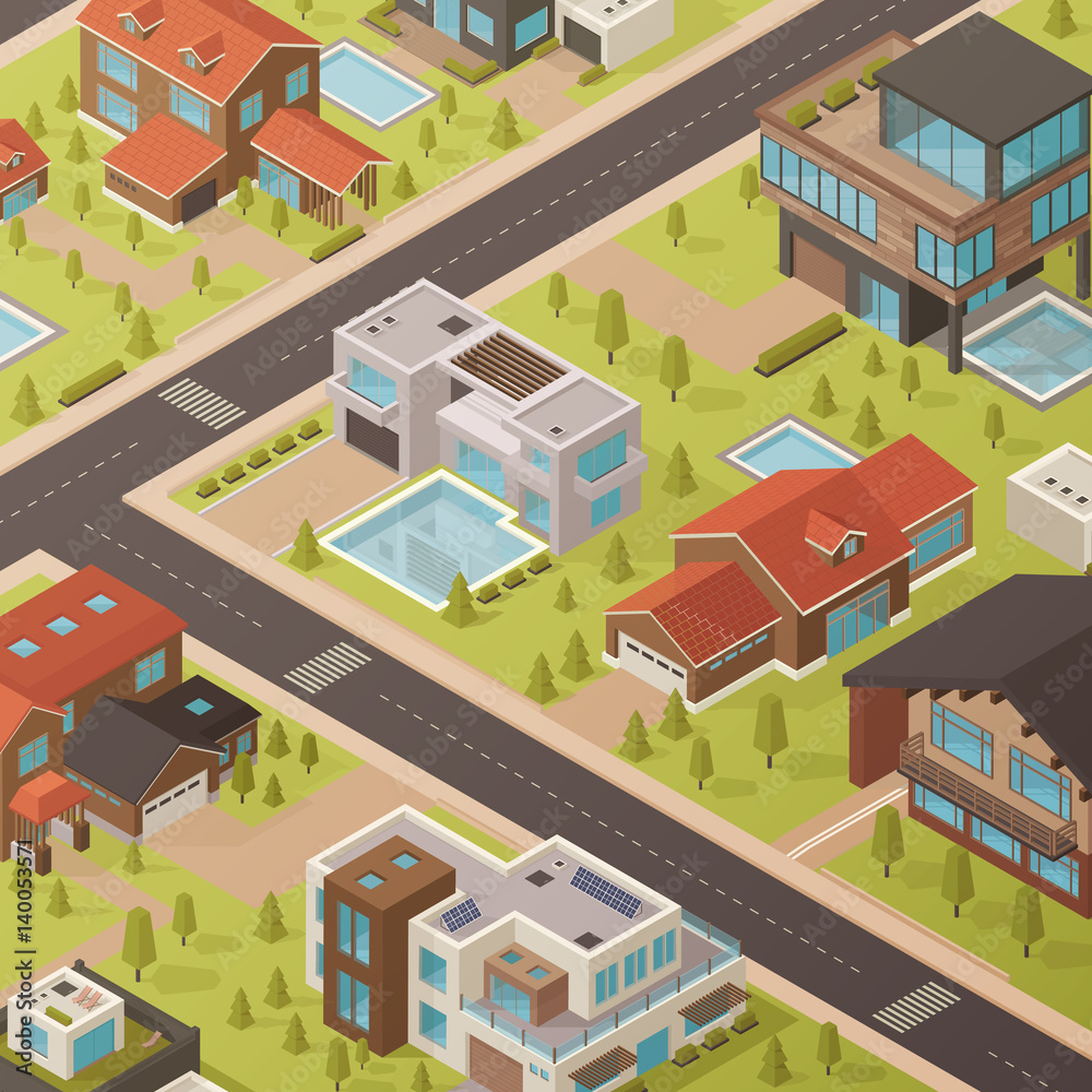 Isometric House Background