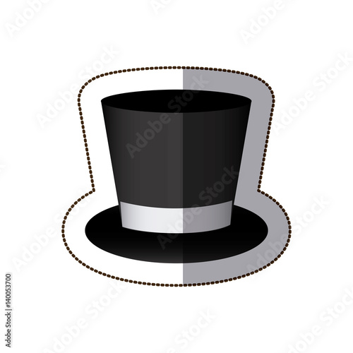 sticker colorful silhouette costume with hat groom vector illustration