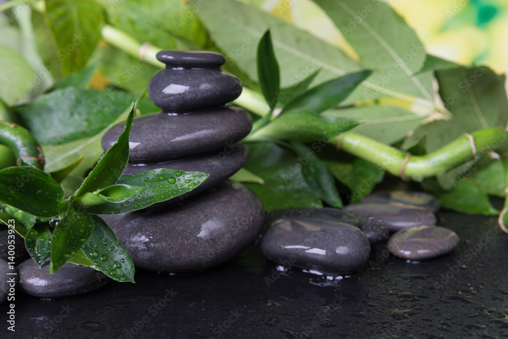 Spa-concept with zen stones and bamboo Spa-concept with zen stones and bamboo