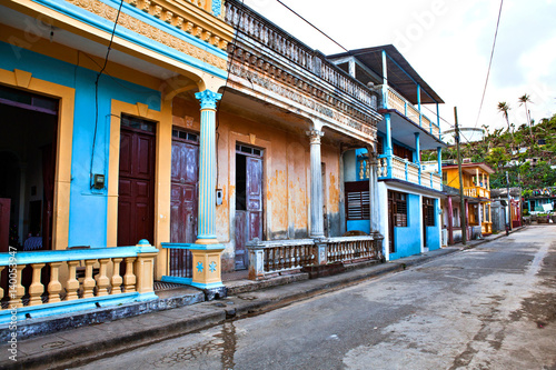 Old colorful houses in Baracoa, Cuba