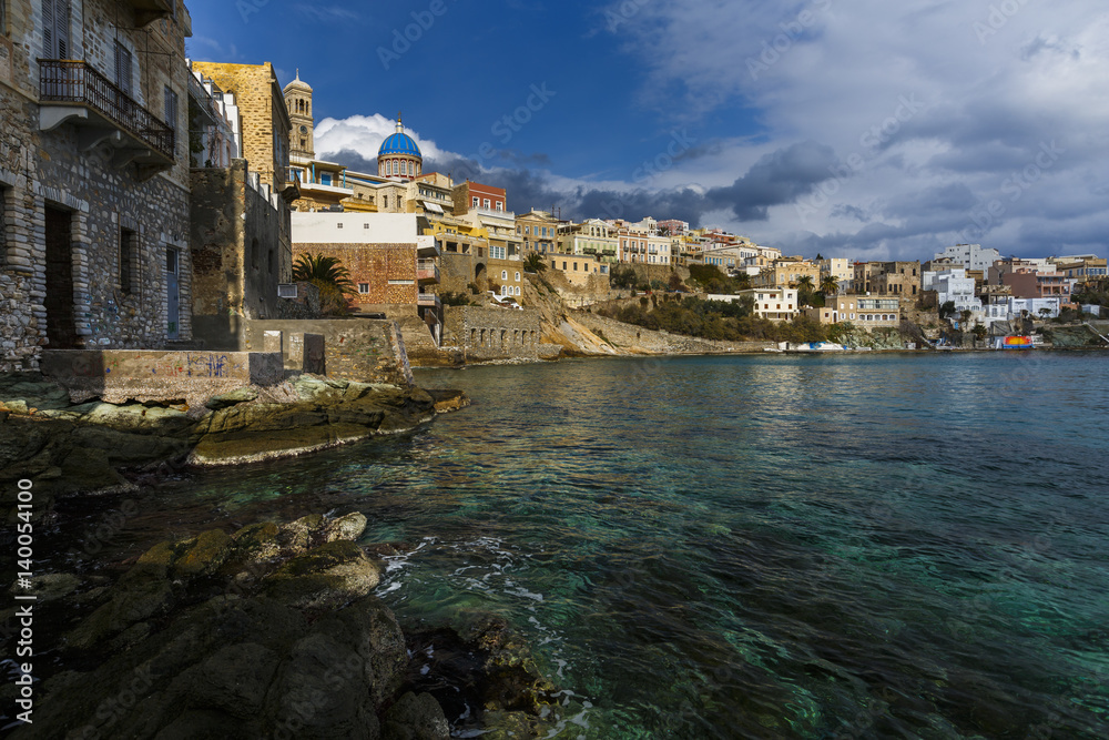 Town of Ermoupoli on Syros island in Greece.