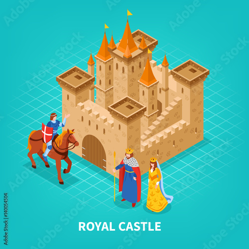 Royal Castle Isometric Composition