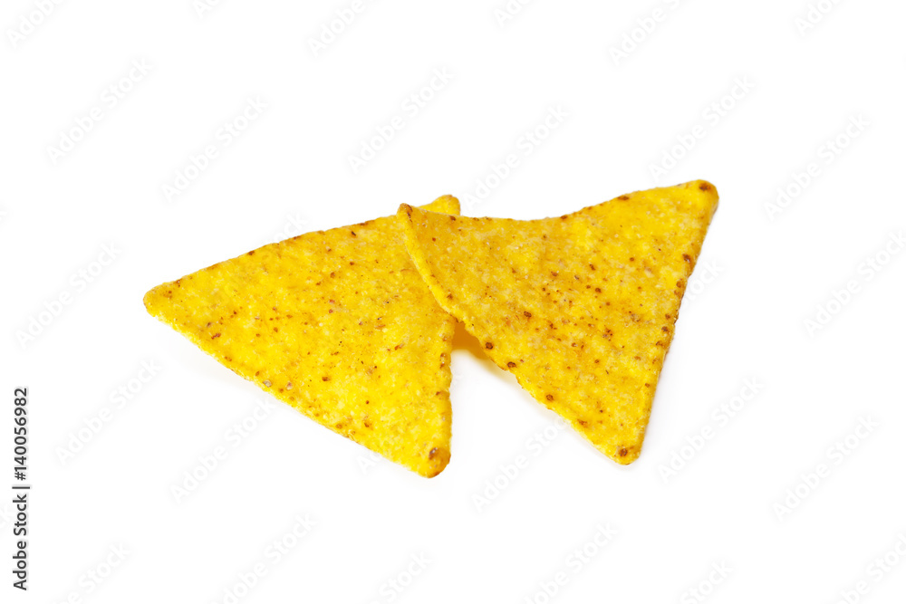 Naklejka premium corn nachos on white background