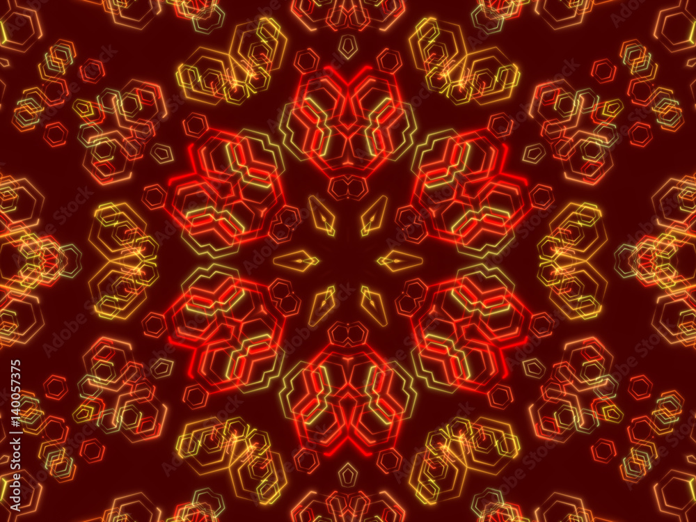red abstract background, kaleidoscope shapes red abstract background, kaleidoscope shapes